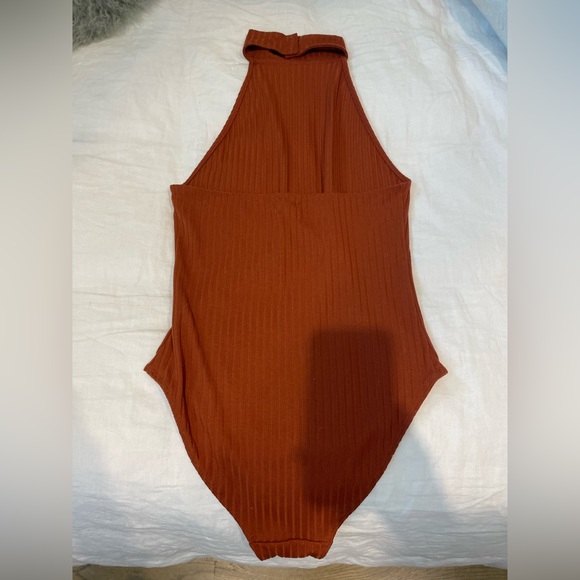 Out from Under Burnt Orange halter bodysuit - Picture 2 of 4